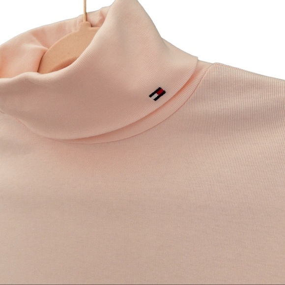 TOMMY HILFIGER Cotton Turtleneck Top in Ballet Pink - Picture 3 of 4
